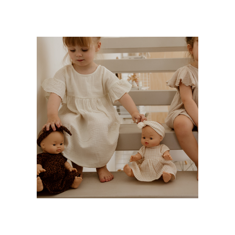 Bandeau pour poupée | Petits carreaux