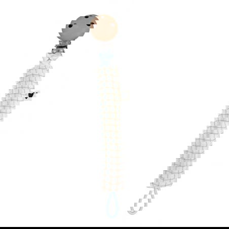 Attache tétine | Gaze petits carreaux - Atelier wagram