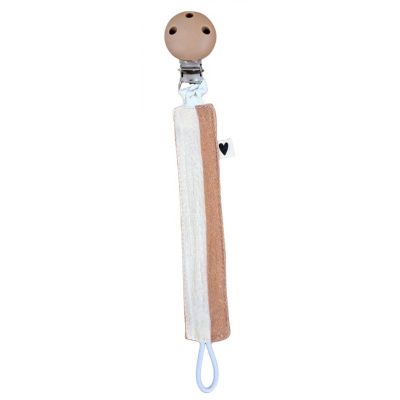 Attache tétine | Gaze rayures larges