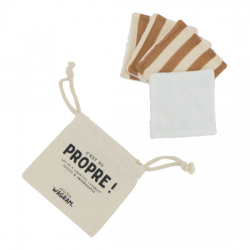 4 lingettes coton | Rayures larges - Atelier wagram