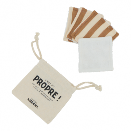4 lingettes coton | Rayures larges - Atelier wagram