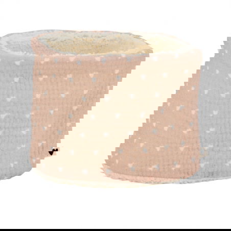 Tour de cou | Beige petits coeurs - Atelier wagram