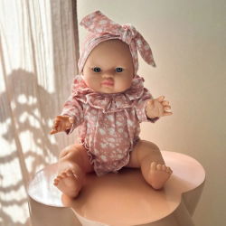 Barboteuse à manches poupée | Bloom blush