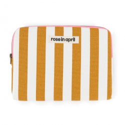 Pochette pour tablette Anouk | Rayures caramel