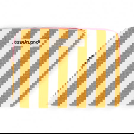 Pochette pour tablette Anouk | Rayures caramel - Rose in April