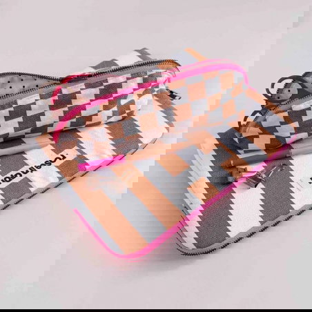 Pochette pour tablette Anouk | Rayures caramel - Rose in April