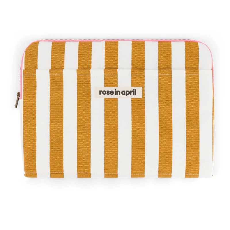 Pochette PC Octave | Rayures Caramel