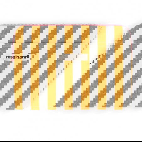 Pochette PC Octave | Rayures Caramel - Rose in April