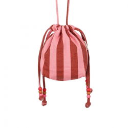 Mini sac Billie | Rayures brick/pink
