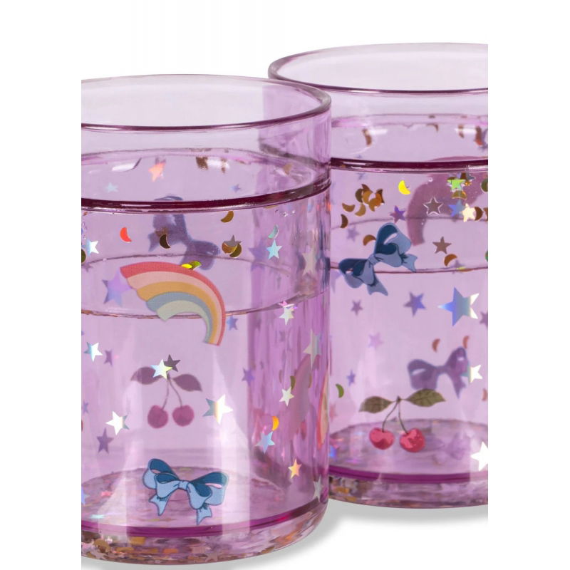 Lot de 2 verres à paillettes | Rainbow twinkle