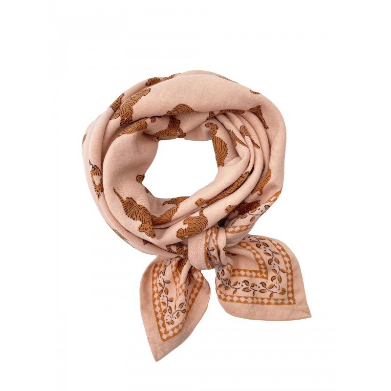 Foulard Grand format | Tigre pêche