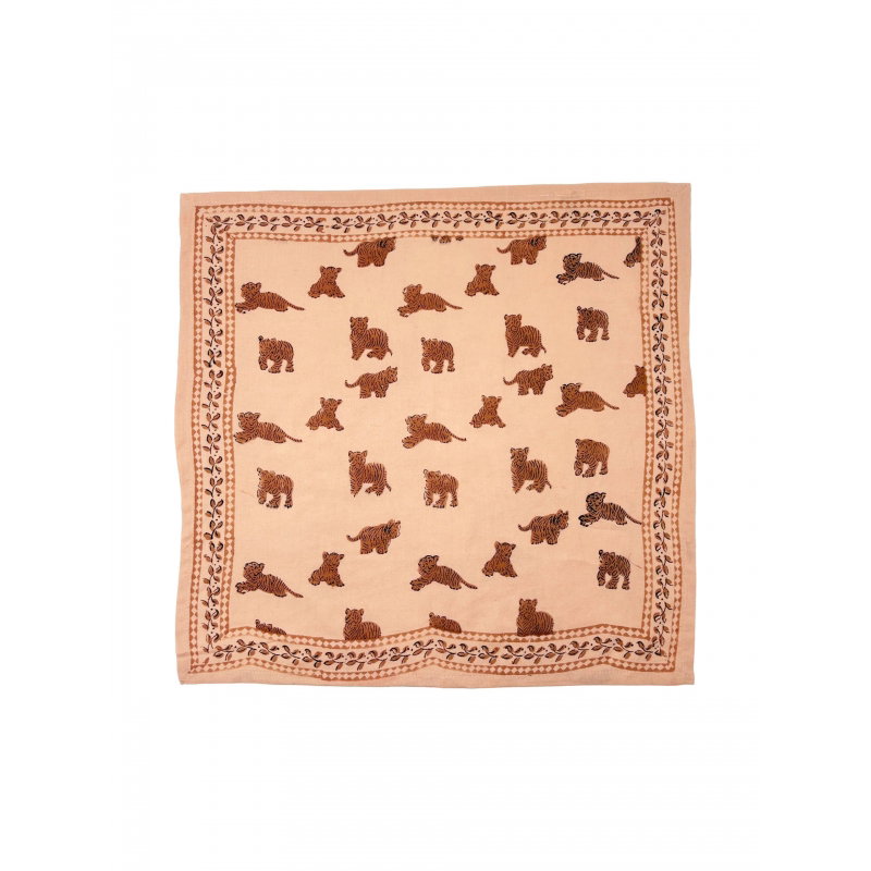 Foulard Grand format | Tigre pêche