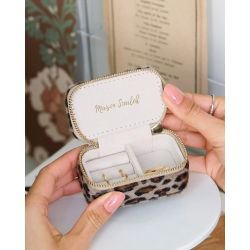 Mini boîte à bijoux de voyage | Léopard