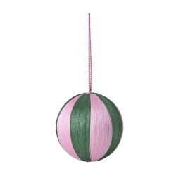 Boule de Noël | Rayures rose et vert