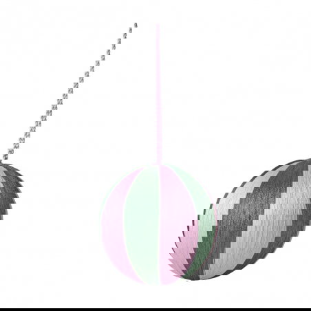 Boule de Noël | Rayures rose et vert - Rice