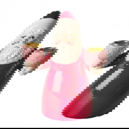 Grand Père Noël Céramique Bougeoir | Rouge - Rice