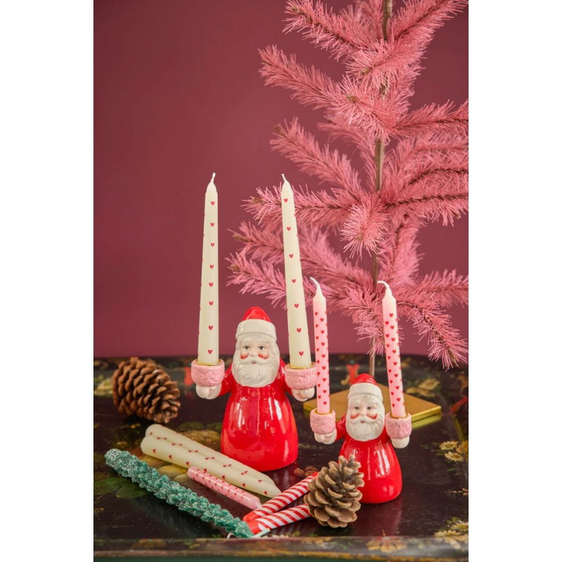 Grand Père Noël Céramique Bougeoir | Rouge