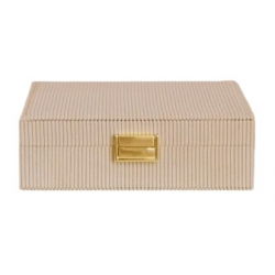 Boîte à bijoux carrée en velours côtelé | Beige