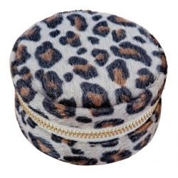Boîte à bijoux de voyage ronde | Léopard