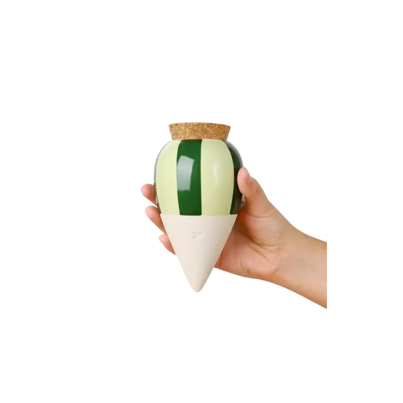 Olla | Rayé vert et vert