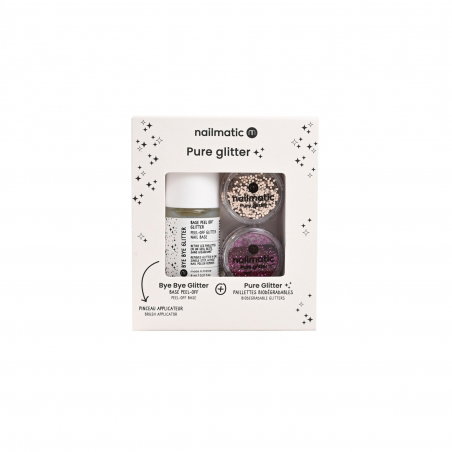 Coffret pure glitter | Or et rose foncé - Nailmatic
