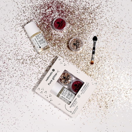 Coffret pure glitter | Or et rose foncé - Nailmatic