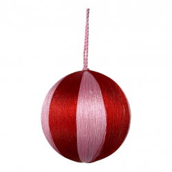 Boule de Noël | Rayures rose et rouge