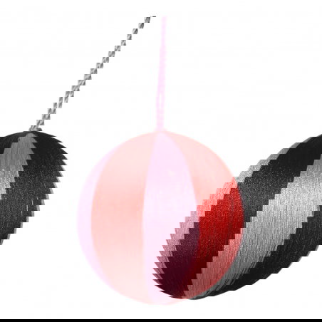 Boule de Noël | Rayures rose et rouge - Rice