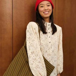 Sac Cabas Elisa | Rayures tennis olive