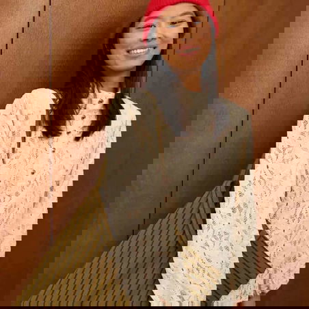 Sac Cabas Elisa | Rayures tennis olive - Rose in April