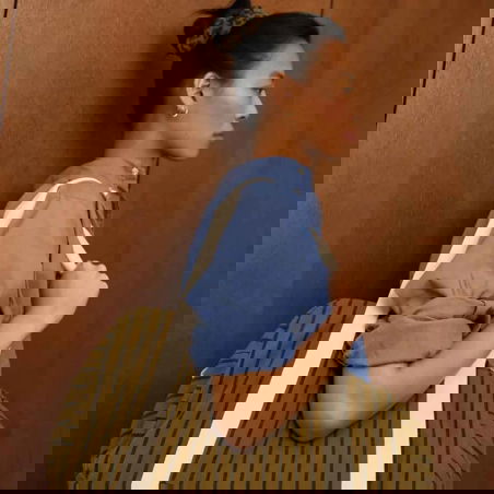 Sac Raphael | Rayures tennis olive - Rose in April