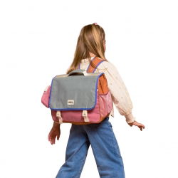 Cartable Léo Tricolore | Sauge