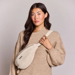 Sac banane Sasha | Velours beige