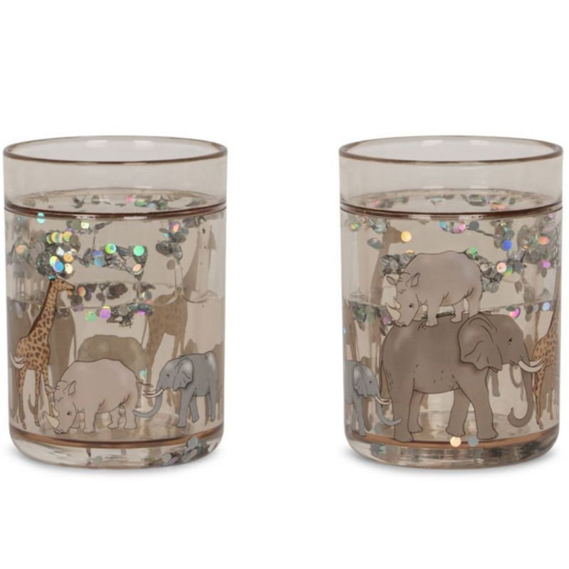 Lot de 2 verres à paillettes | Safari