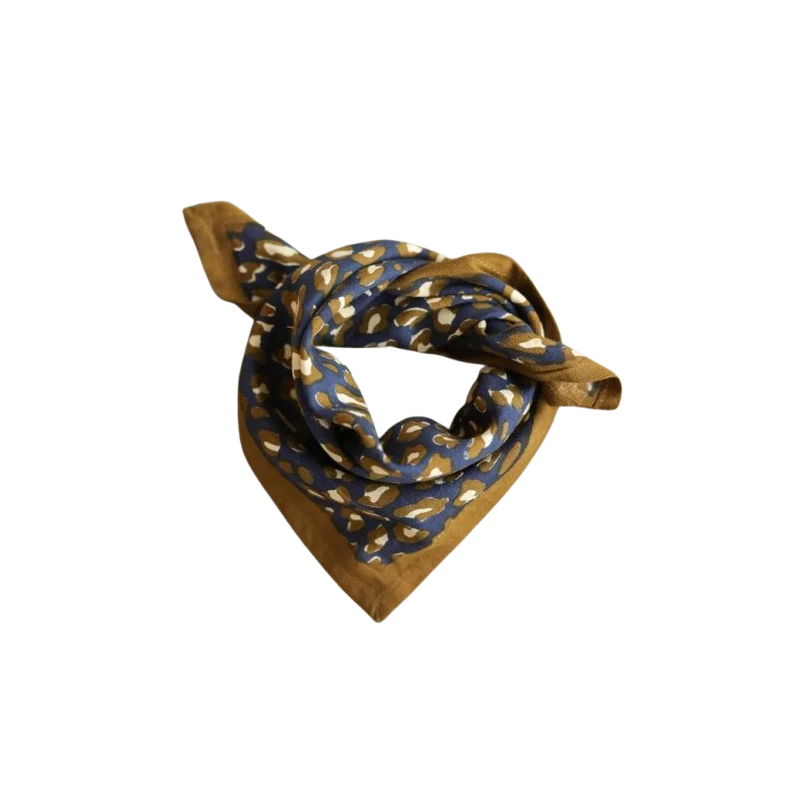 Foulard Grand format | Léopard Navy