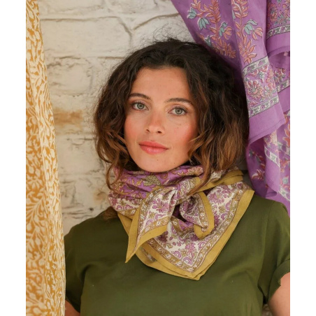 Foulard Petit format | Mina Violette Pistache - Bëllemme