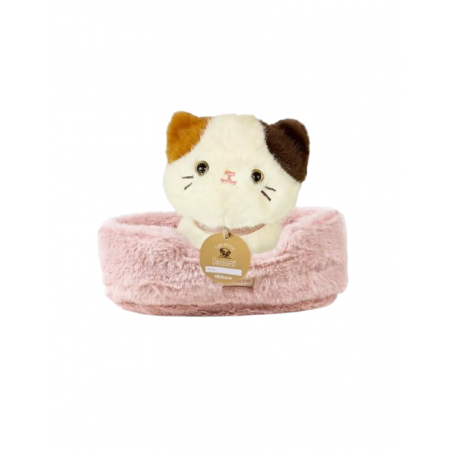 Peluche de 18 cm son panier | Kimi le chat - Minikane
