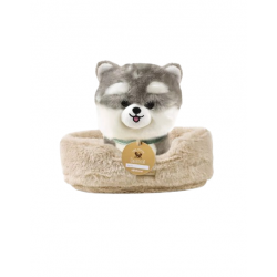 Peluche de 18 cm son panier | Aïko le chien