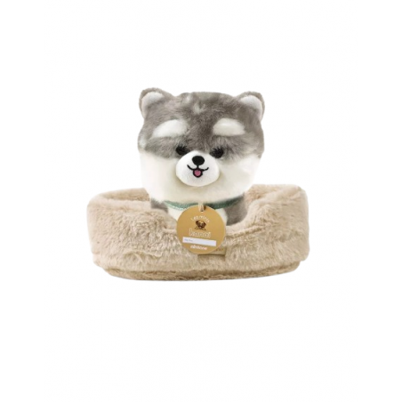 Peluche de 18 cm son panier | Aïko le chien - Minikane