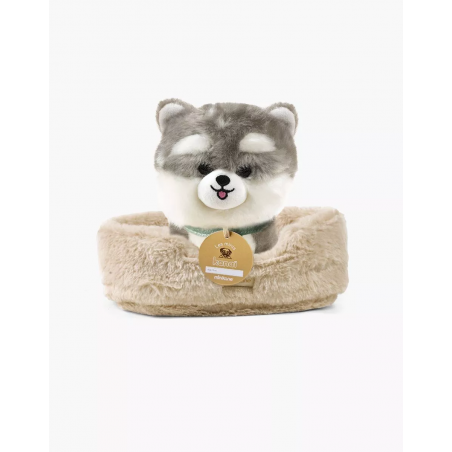 Peluche de 18 cm son panier | Aïko le chien - Minikane