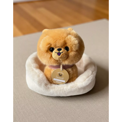 Peluche de 18 cm son panier | Loki le chien