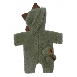 Combinaison Dino kaki + chaussons pour poupée