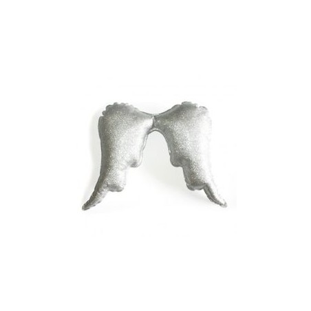 Ailes d'ange couleur Argent en tissu pailleté et feutrine à enfiler comme déguisement Ailes d'ange couleur Argent en tissu pailleté et feutrine à enfiler comme déguisement