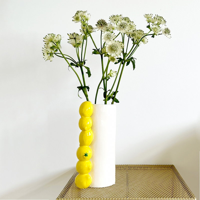 Vase Citron | Blanc et Jaune