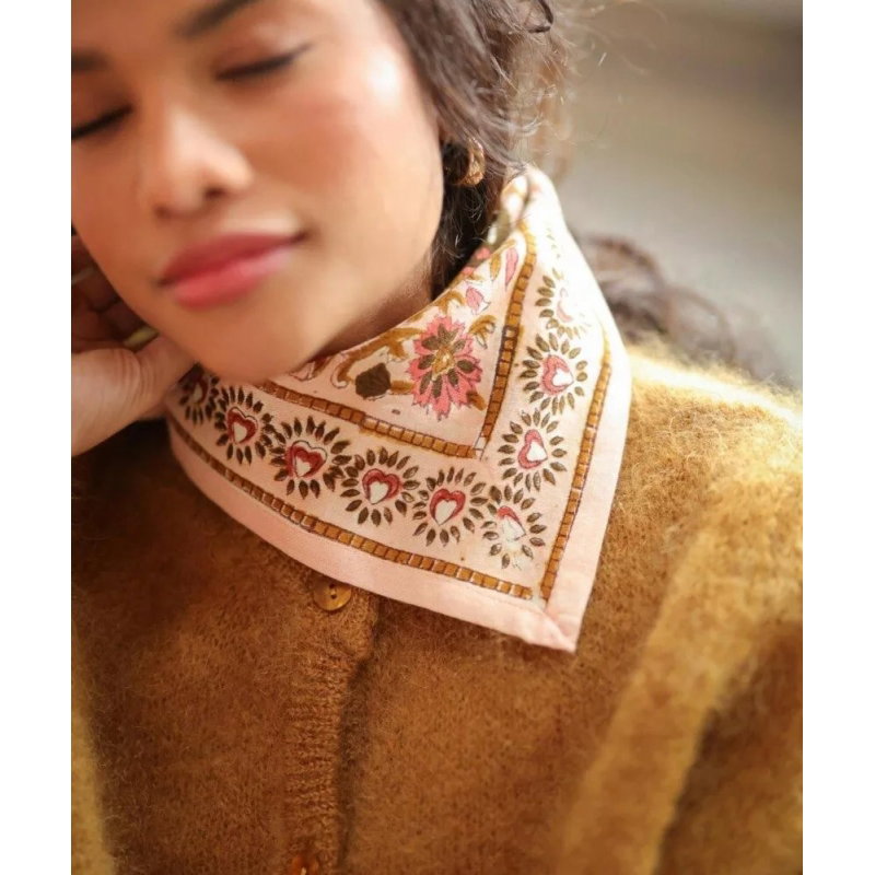 Foulard Petit format | Mina rose poudré