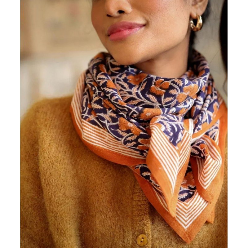Foulard Grand format | Pia navy