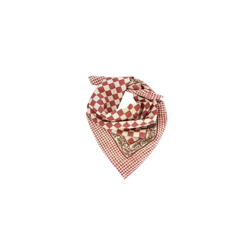 Foulard Petit format | Damier grenat