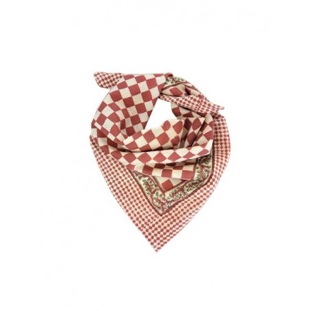 Foulard Petit format | Damier grenat - Bëllemme
