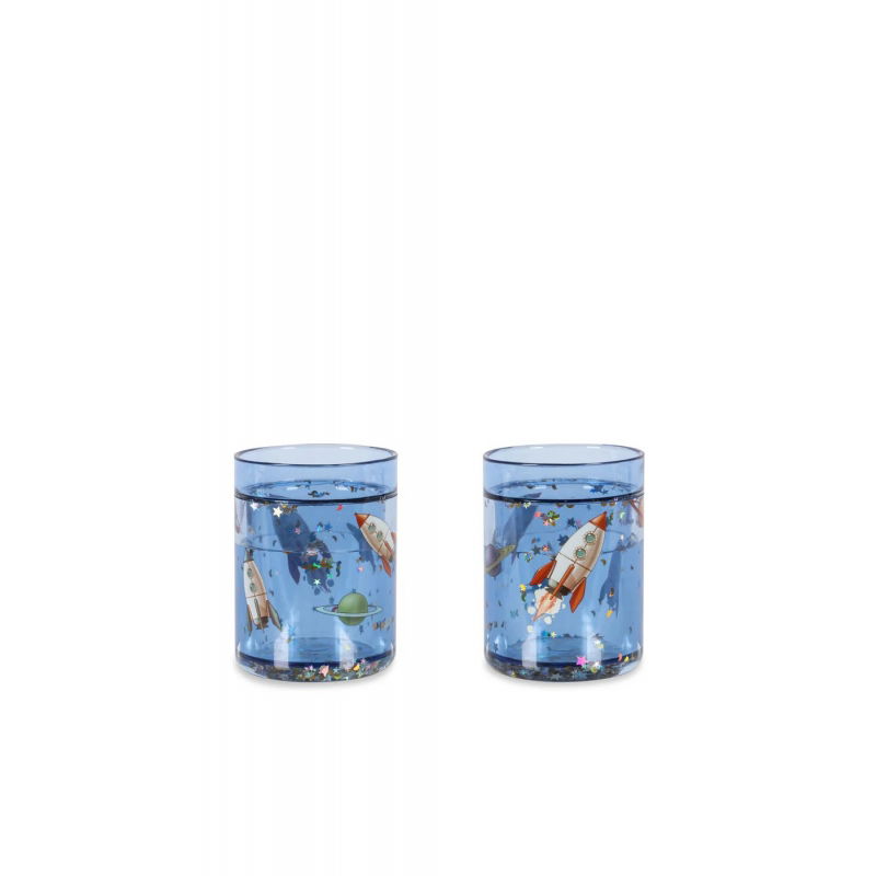 Lot de 2 verres à paillettes | Outer space