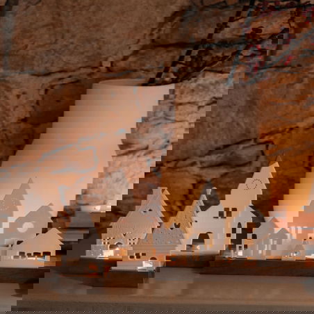 Bougeoir porcelaine et bois - Maison en pain d'épices - Rader